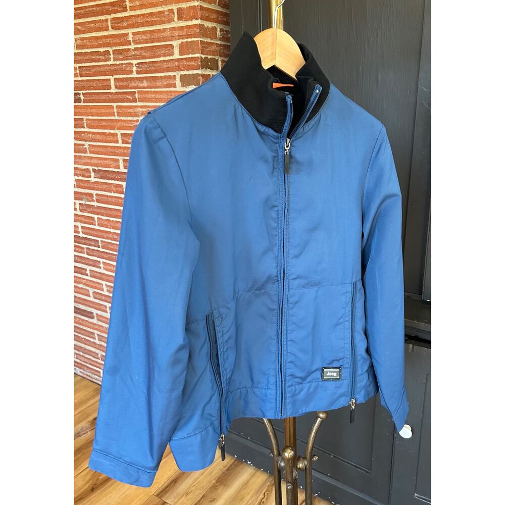 Jeep Since 1941 Blue Lightweight Utility Jacket Full Zip Funnel Neck Small